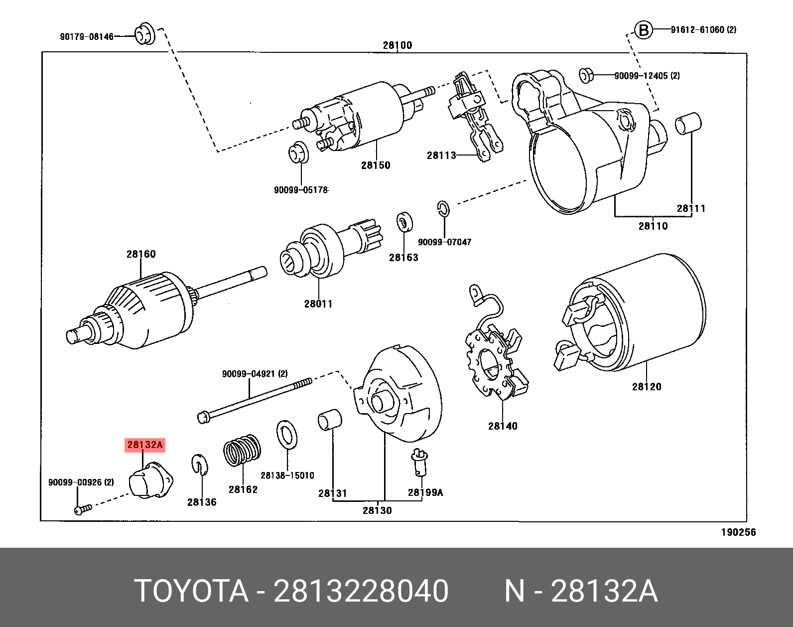 201212 28132-28040 GENUINE TOYOTA CROWN/HYBRID 201212 -, COVER, STARTER ...