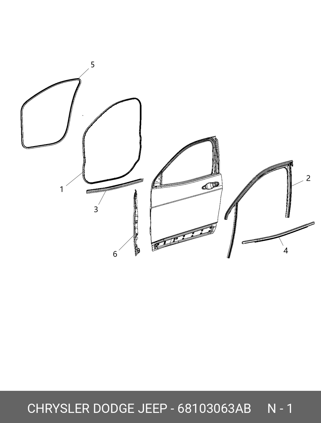 68103 063AB MOPAR W/STRIP FRONT DOOR O