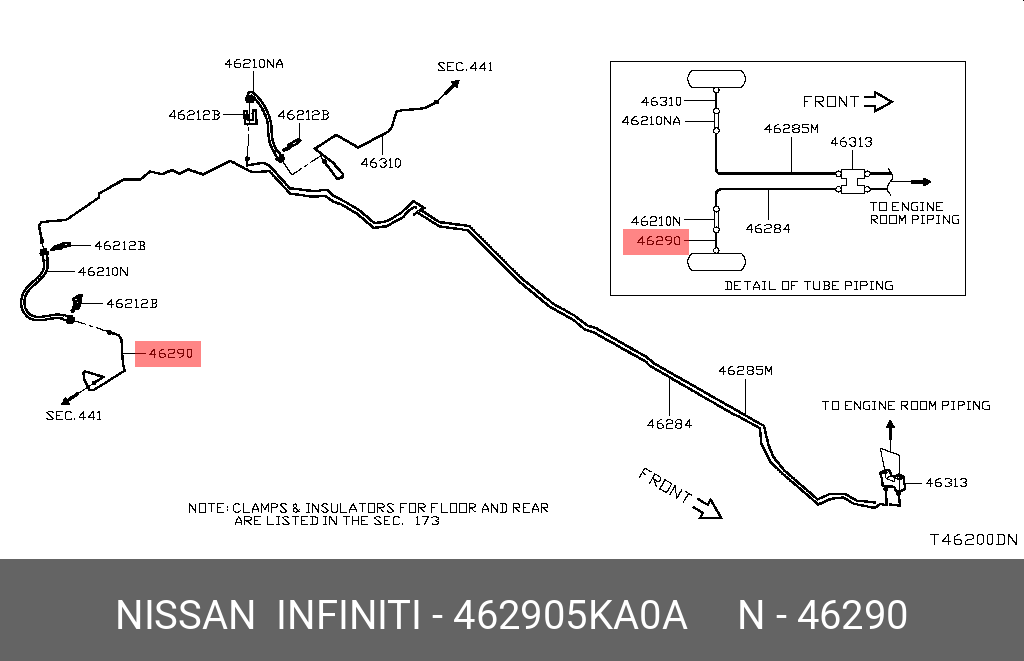 46290-5KA0A NISSAN STAY-FR FENDER