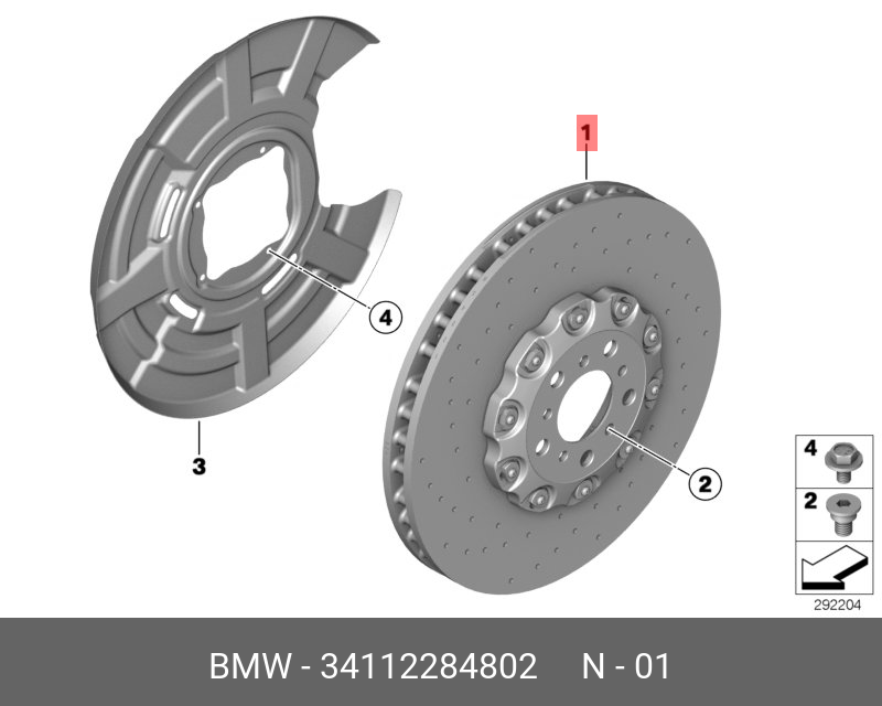 Front brake disc, right, ceramic