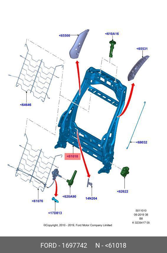 1 697 742 FORD FRAME AND SPRING ASY
