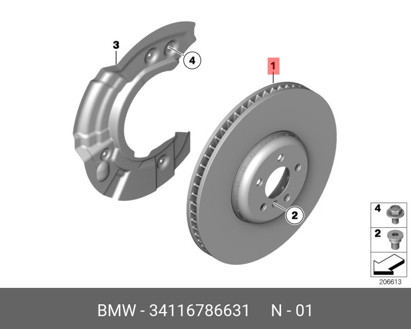 Front brake disc, left