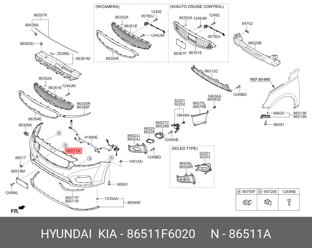 86511F6020 HYUNDAI KIA Front bumper