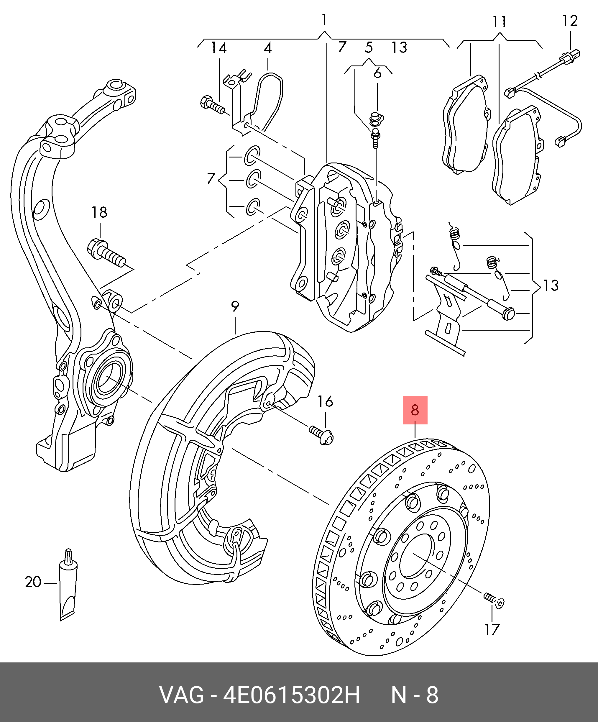 Front brake disc, right