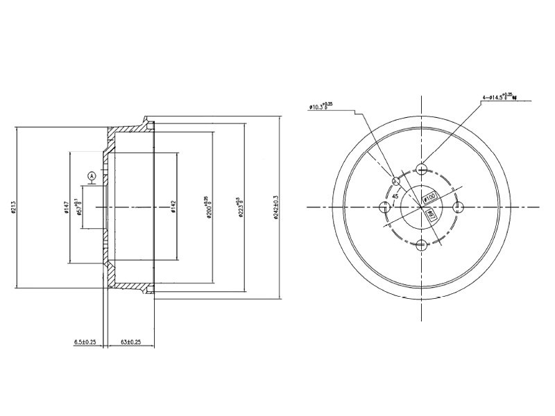 Барабан тормозной задний бес ступицы
