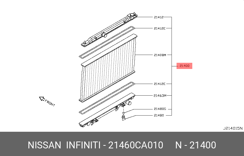 Nissan MURANO 03-08 RADIATOR PA26 AT [2] - 21460-CA010