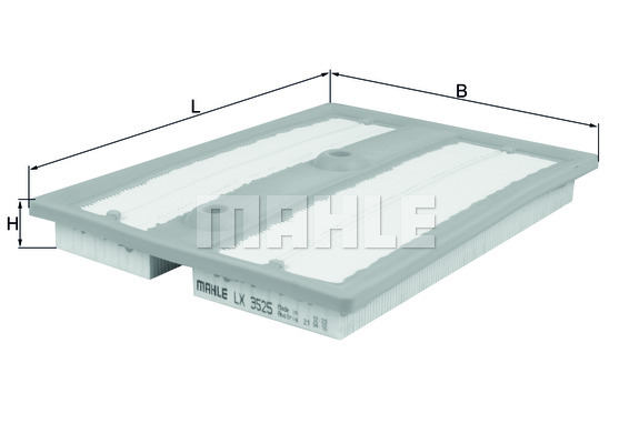 MAHLE LX 1685/5 Filtro aria Lunghezza: 193,7 mm, Cartuccia