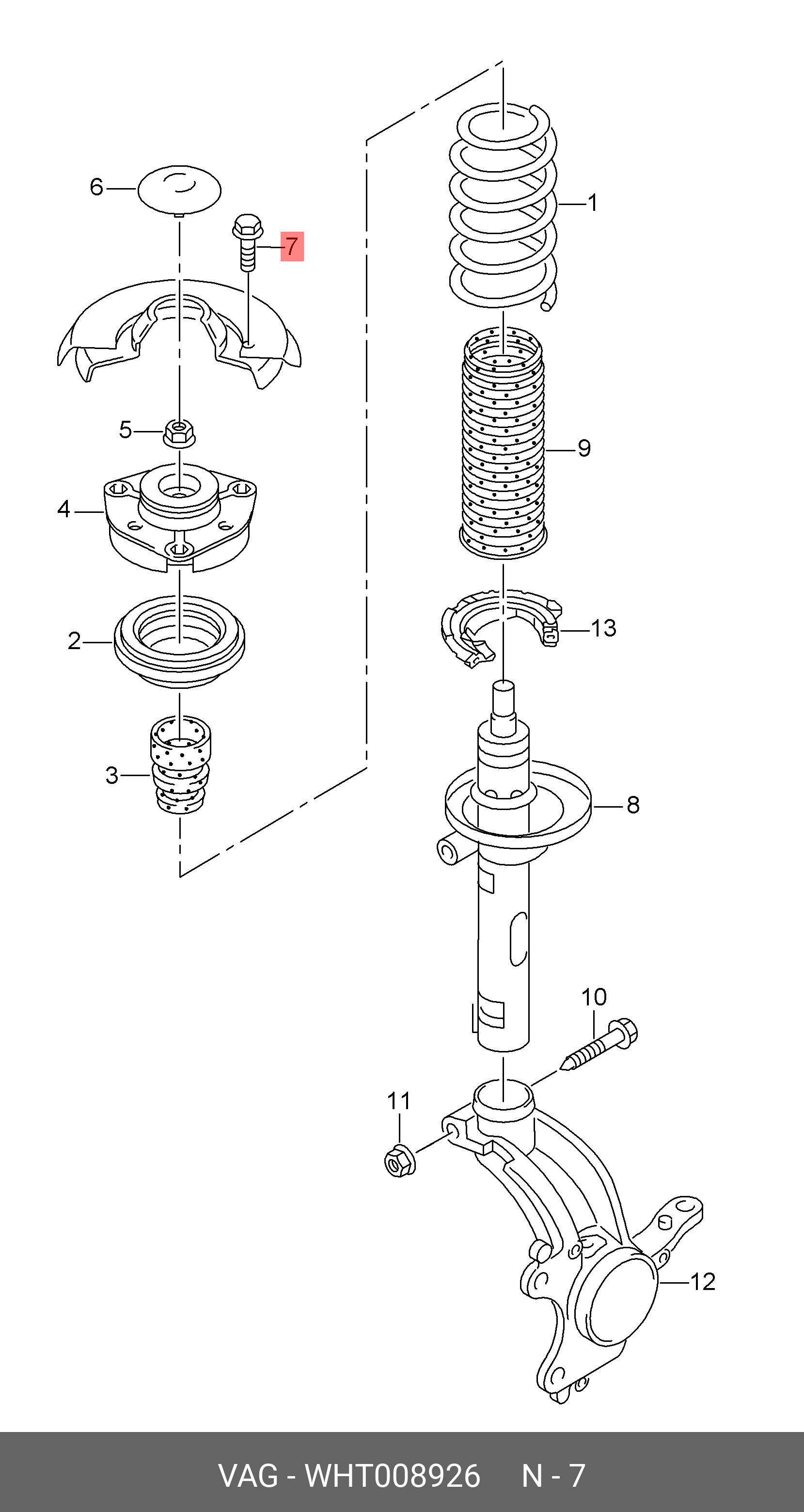 Wht 002 926 WHT 008 926 VAG BOLT