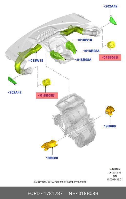 1 781 737 FORD LOUVRE ASY - VENT AIR