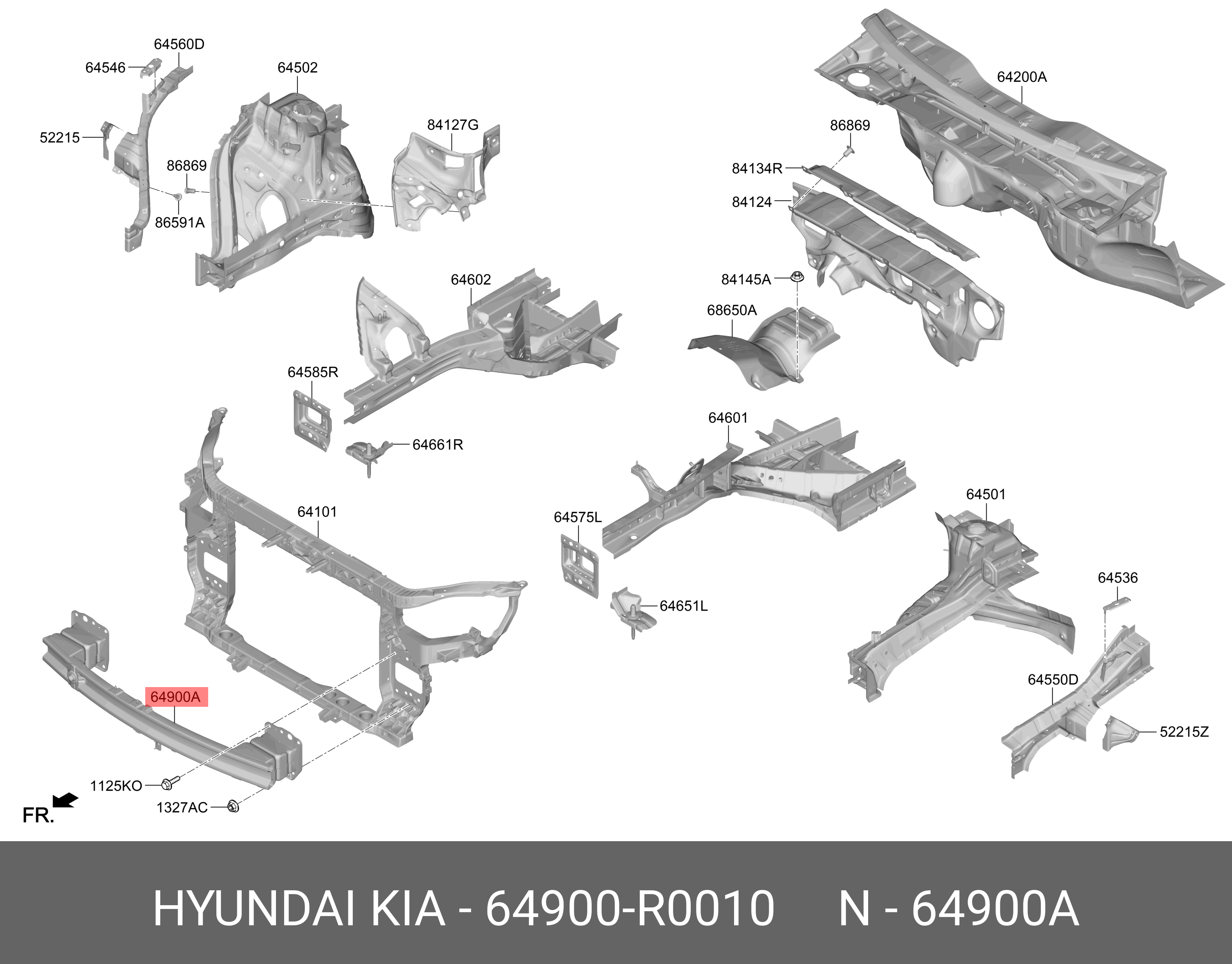 64900R0010 HYUNDAI KIA Bumper reinforcement