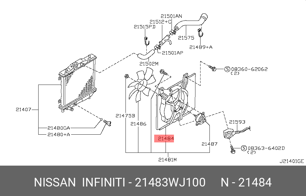 21483WJ100 NISSAN SHROUD