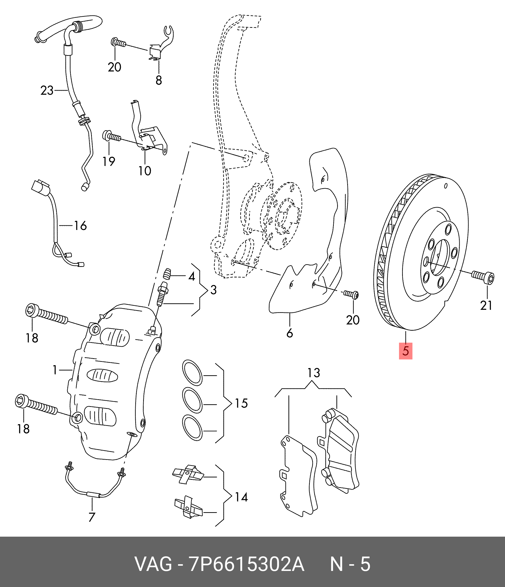 Front brake disc, right