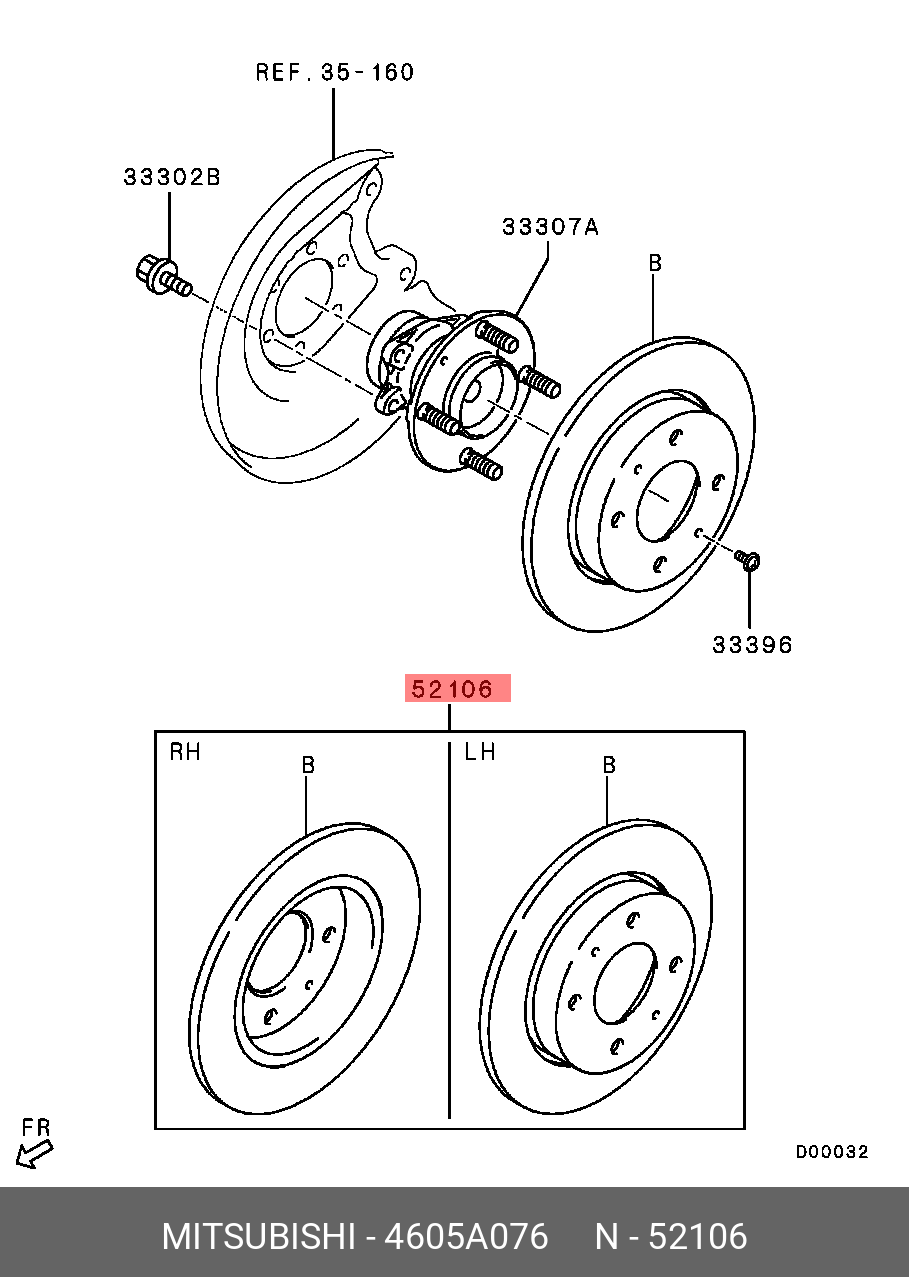 Rear brake discs, set