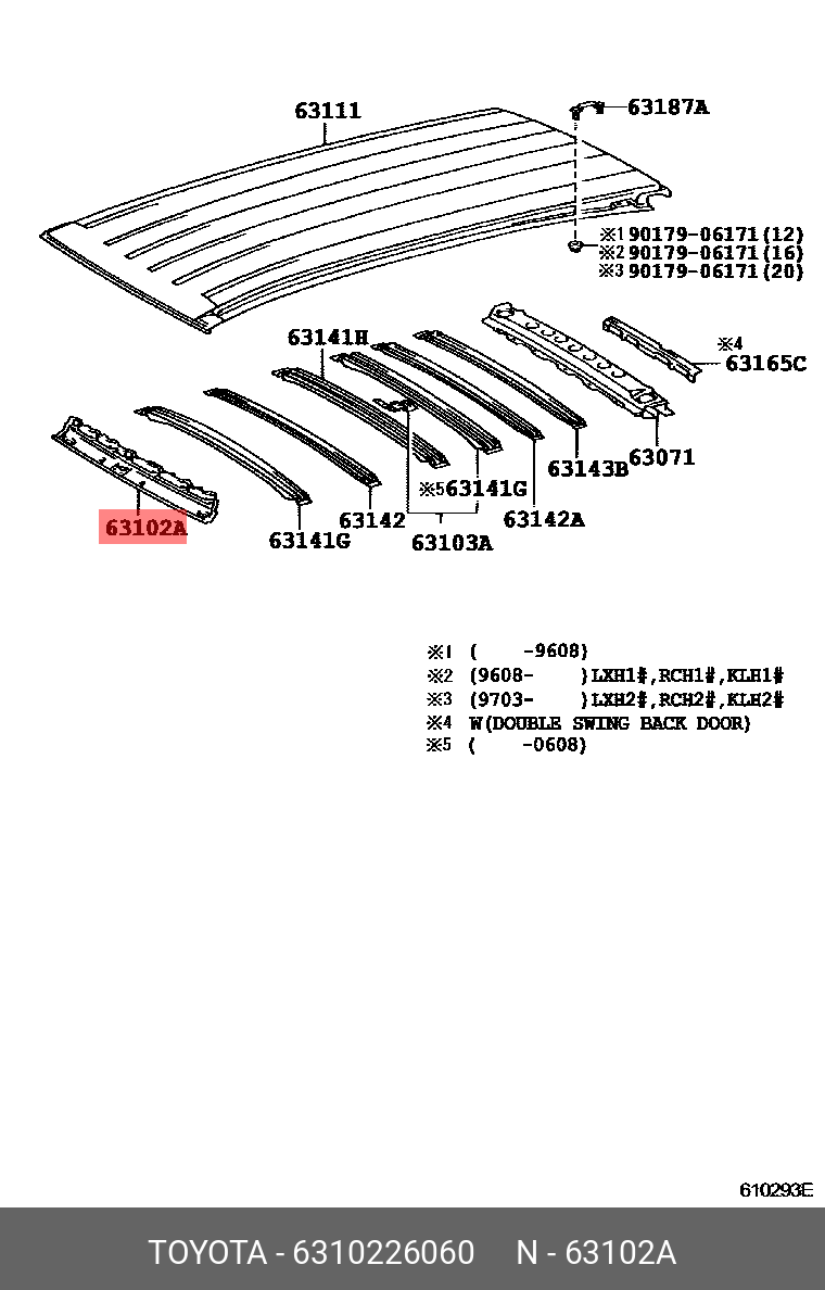 63102-26060 TOYOTA LEXUS PANEL SUB-ASSY