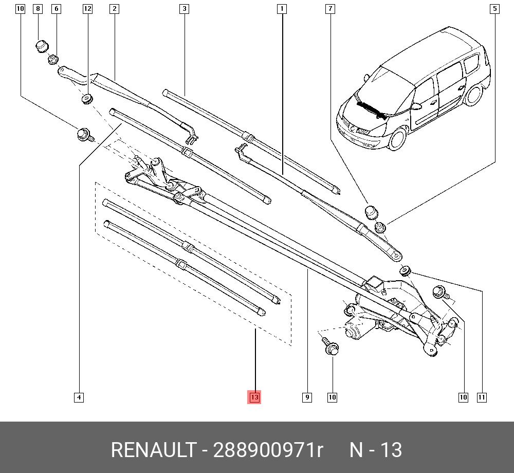 Wiper blade set, front