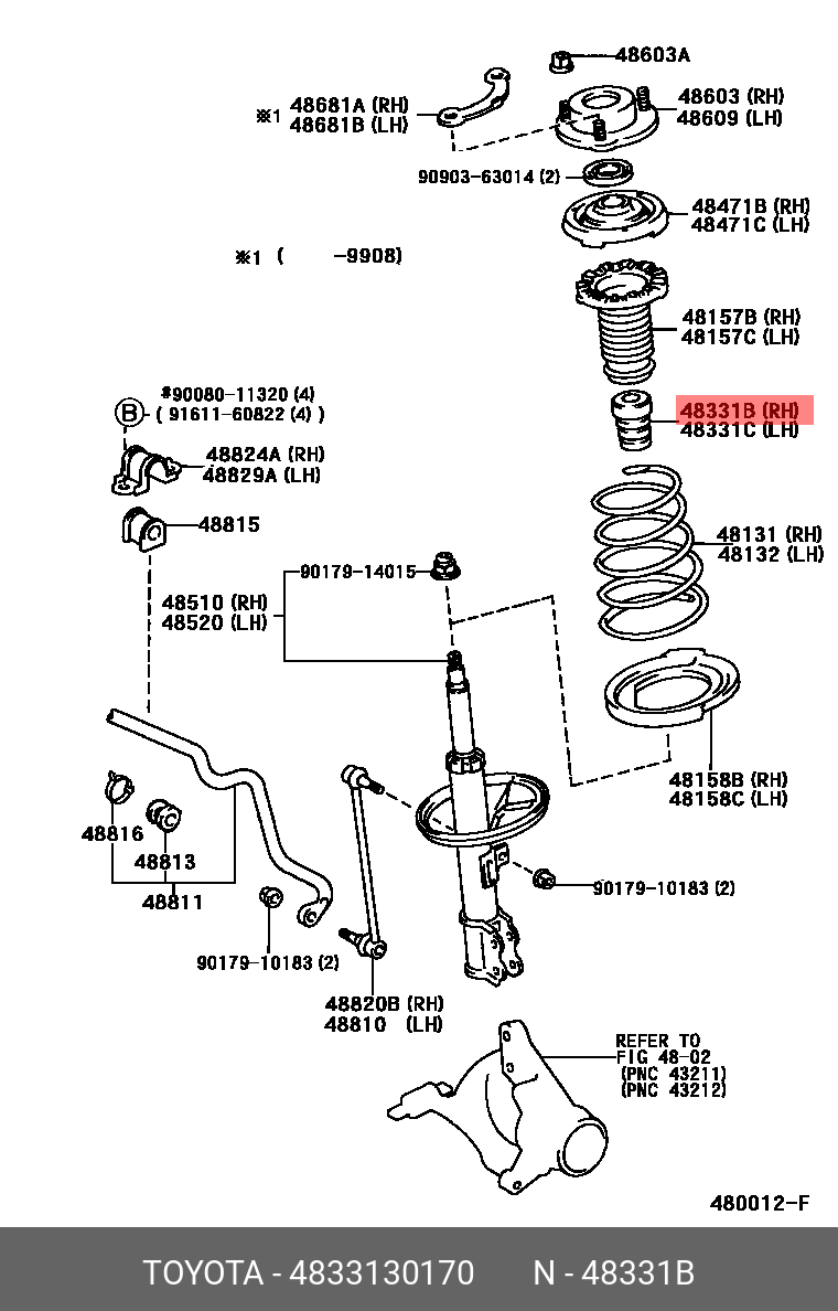 48331-30170 TOYOTA LEXUS BUMPER FR SPRING